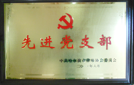 2011年中共哈尔滨市律师协会委员会授予“先进党支部”